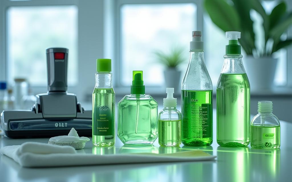 High-quality eco tools in testing lab used by cleaning agency