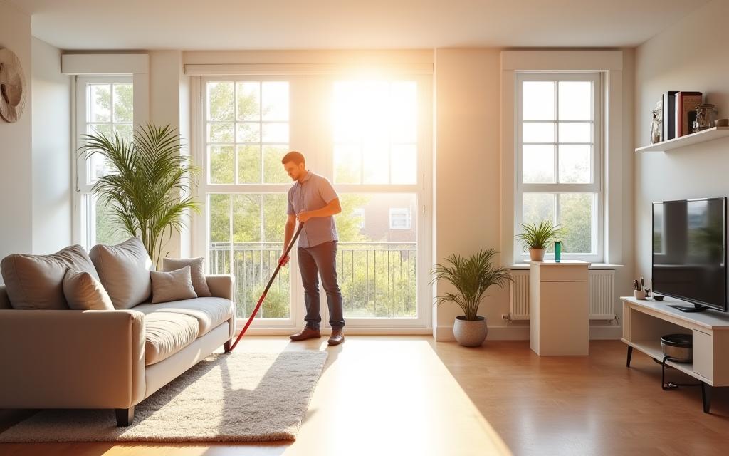 Professional house cleaning inside a modern Edinburgh home