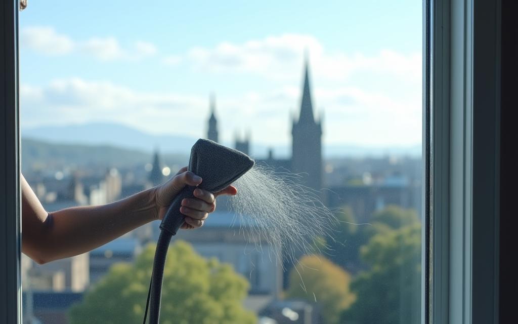 Streak-free window cleaning improving natural home light